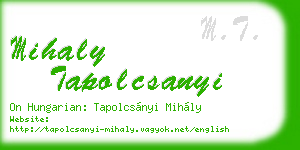 mihaly tapolcsanyi business card
