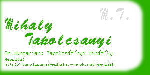 mihaly tapolcsanyi business card